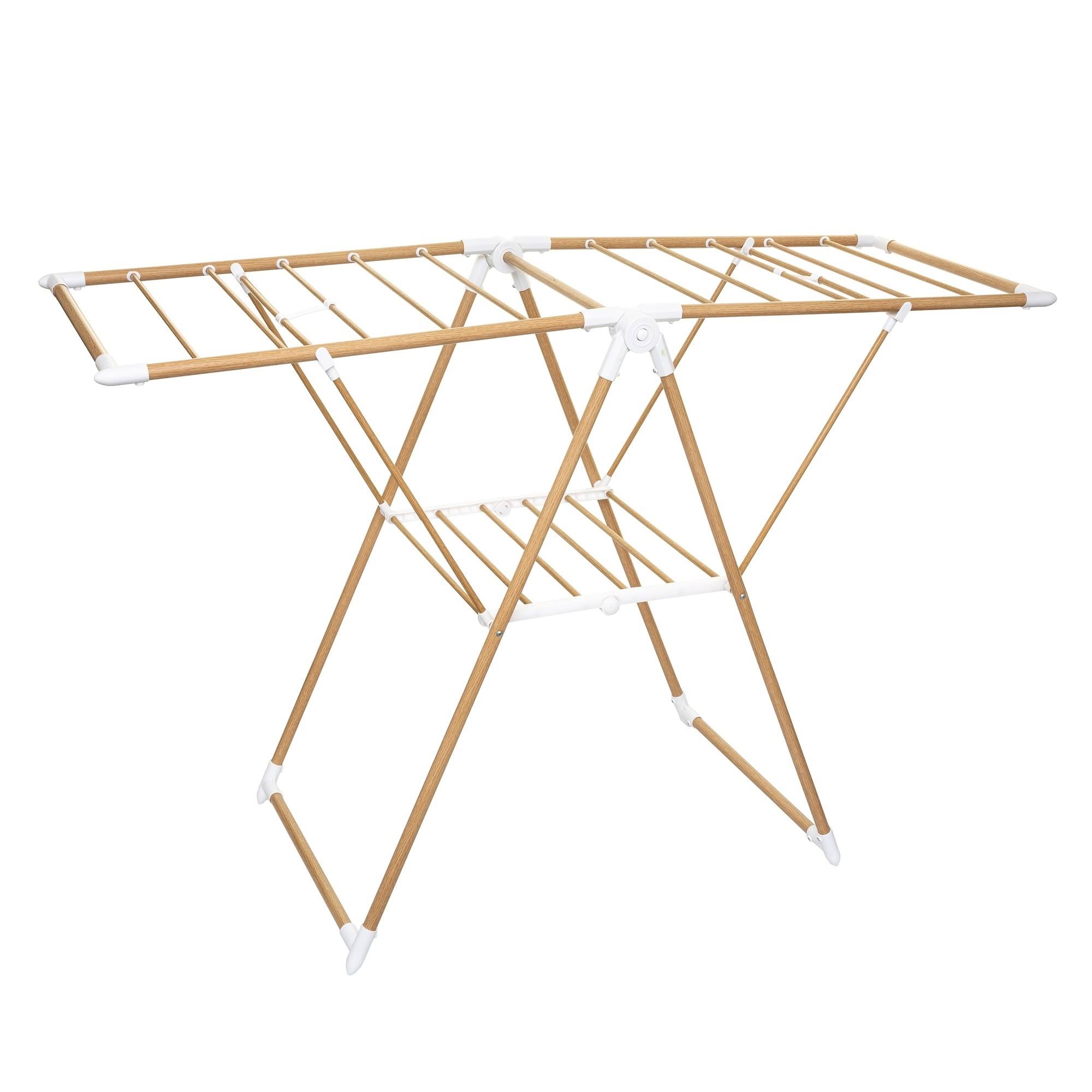 Well Home - Foldable Clothes Drying Rack, 136x52x92cm, Stainless Steel, Brown