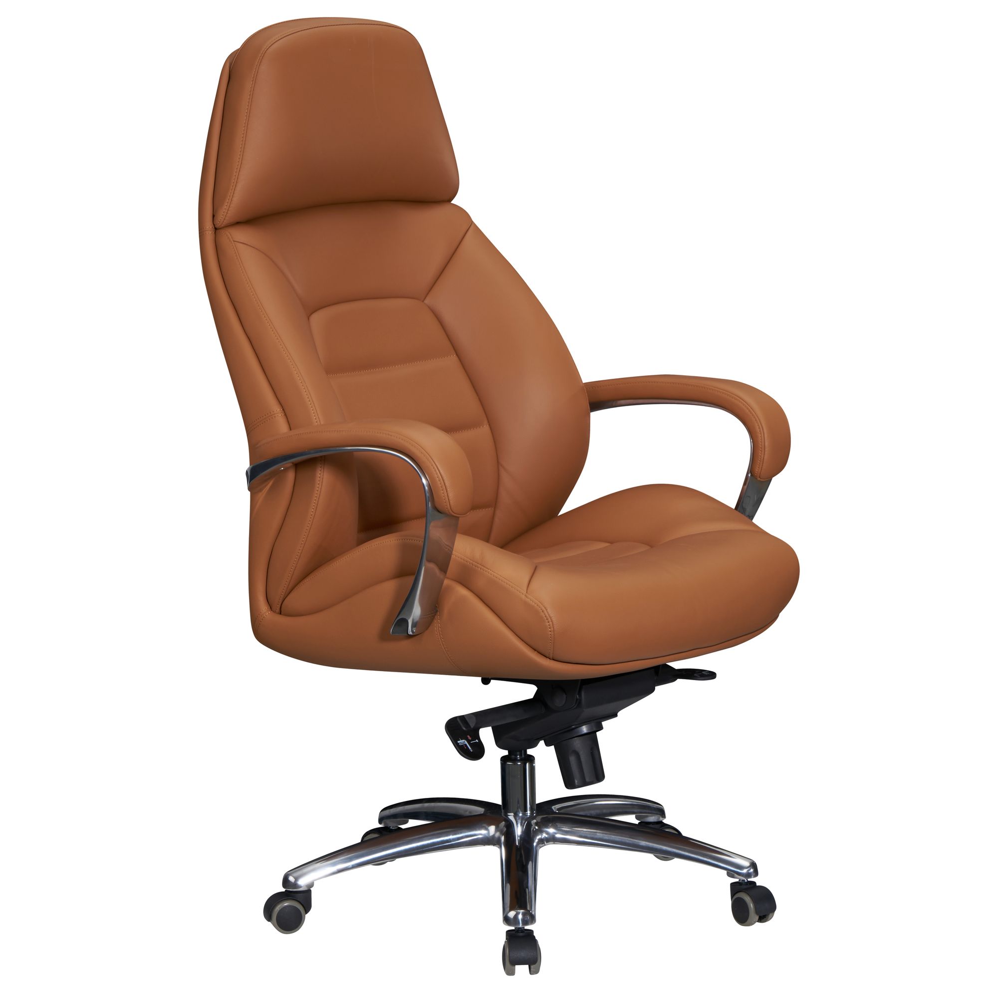 Image of Designer Office Chair Cover Genuine Leather Desk To 120 Kg, Xxl Design Executive Chair Height Adjustable, Ergonomic Swivel Chair With Armrests & High Backrest, Rocking Function