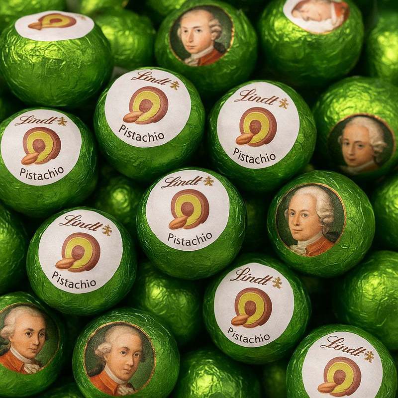 Lindt Pistachio Mozart Balls - Pistachio Marzipan & Hazelnut Nougat, 500g