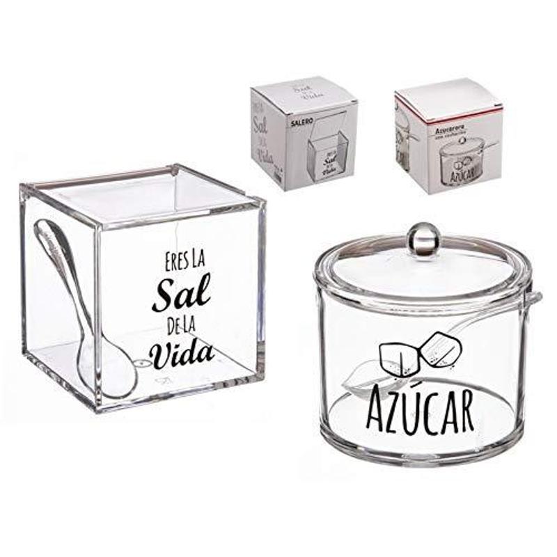 TEMU Juego de Salero y Azucarero , Set de Acrílico Transparente para Cocina, Organizador Elegante para Encimera