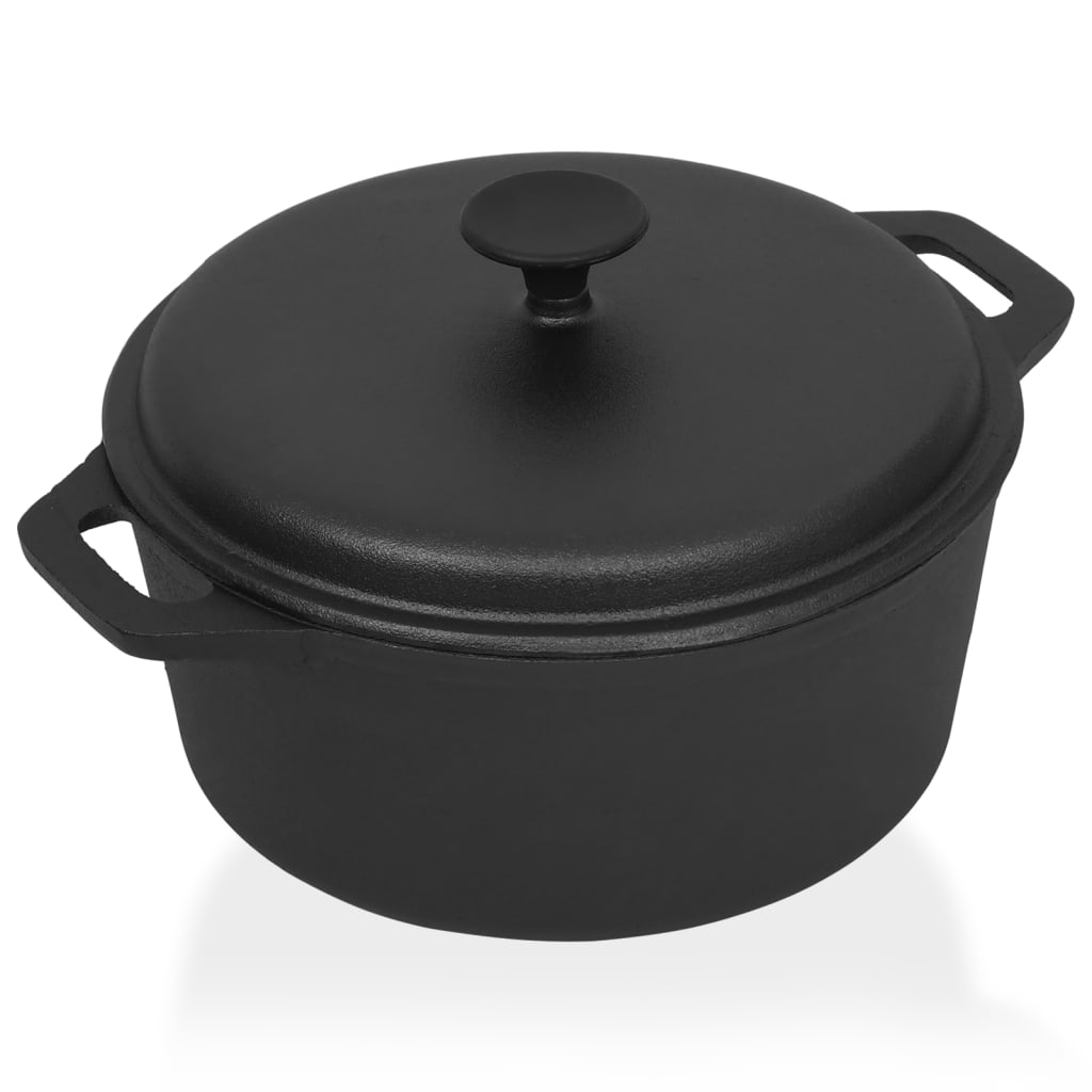 Vidaxl Pot Braiser Cocotte Dutch Oven Casserole For Grill Kitchen Stewpot Firepot Ø26.5cm Cast Iron
