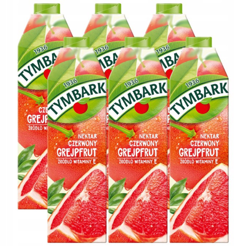 Tymbark Red Grapefruit 1 Liter X 6pcs
