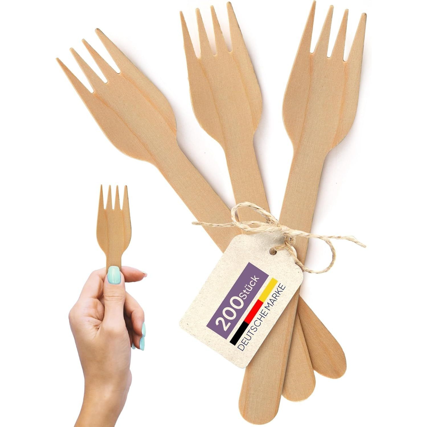 Disposable Wooden Forks 15.8 Cm, 100 / 200 / 1000 / 2000pcs, Wooden Cutlery, Kitchen Forks, Party Cutlery