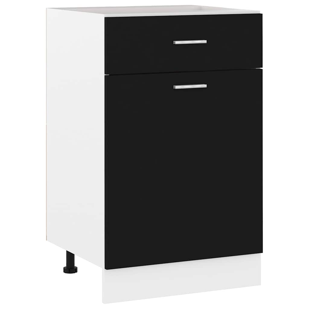 Image of "" Black Base Cabinet, 50x46x81.5 Cm, Wood Material, Kitchen Cabinet, Catering Cabinet, Commercial Furniture, Kitchen Furniture, Storage Cabinet