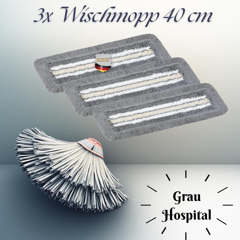 3-piece Mop Cover Set (40 Cm) - Floor Mop For Hospitals Or Care With Gliding