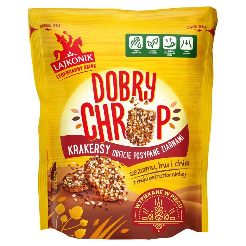 Lajkonik Good Crunch Crackers Richly Sprinkled With Sesame, Flax And Chia Seeds 100g
