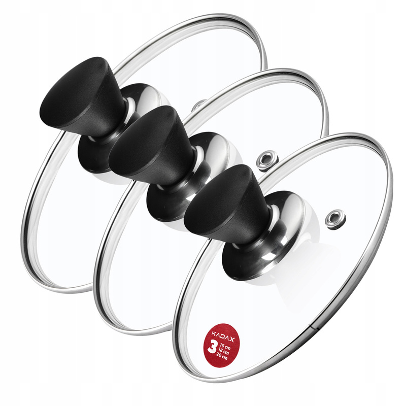 TEMU KADAX Set Coperchi in Vetro 16/18/20 cm, Coperchi Resistenti al Calore per Pentole e Padelle