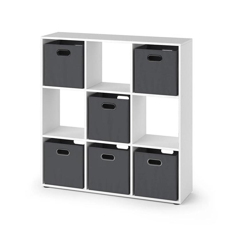 Image of Nove White 104 X 108 Cm Room Divider With 6 Foldable Boxes Open Room Divider Standing Bookshelf Cube Shelf Floor Shelf Chipboard, 16 Mm