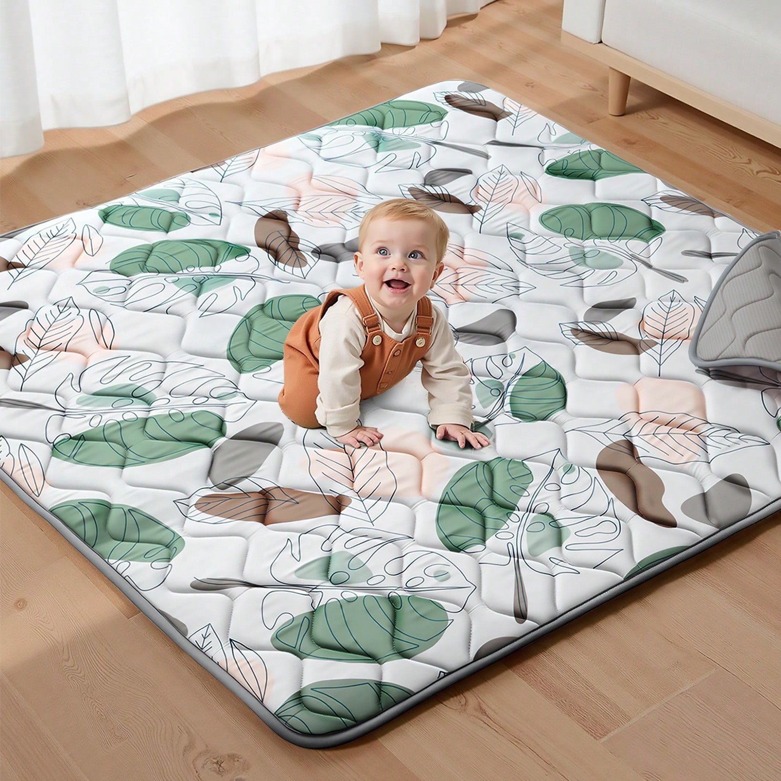 AGISLONE Baby Play Mats, Crawling Playpen Mat, Thicken Soft Padding Foam Playmat for Babies And Toddlers Infants, Foldable Crawling Mats