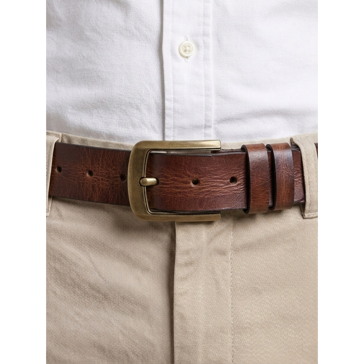 Men's Textured Heritage Belt Full Grain Leather