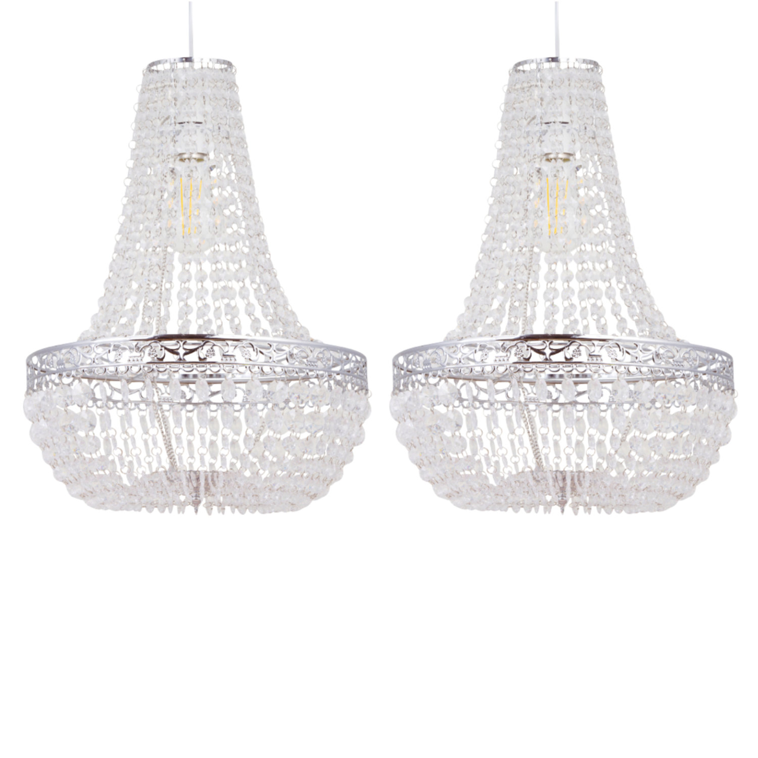 TEMU Set Of 2 Chandelier Style Pendant Lightshades