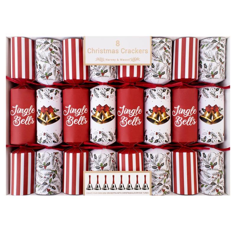 TEMU Pack Of 8 Musical Christmas Crackers Jingle Bells, Festive Fun, Music, Family Game, Novelty Decoration Game