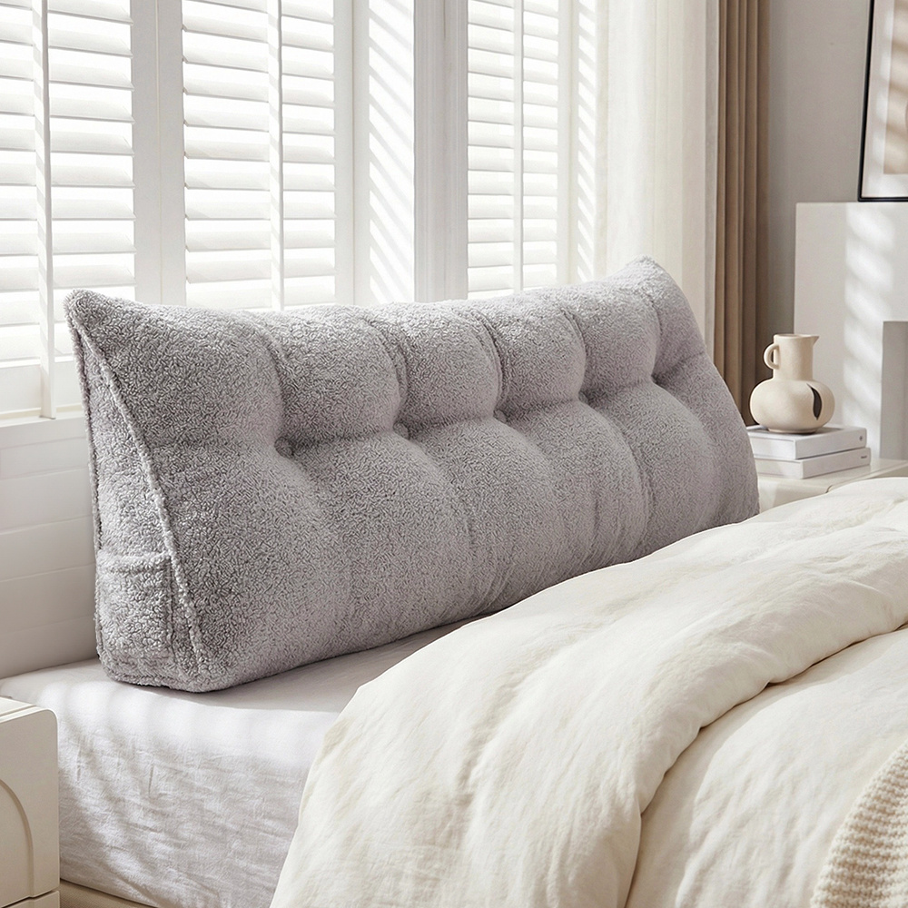 Oversized Teddy Velvet Bed Wedge Pillow for Back Support