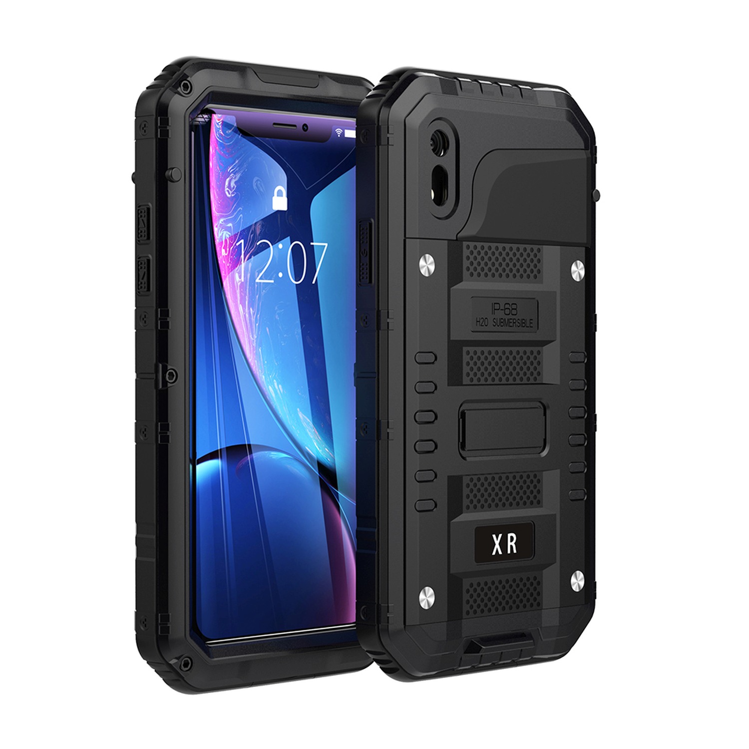 Case Compatible For Iphone Xr Rugged 360° With Screen Protector Shockproof Outdoor Heavy Duty Protective Cover Case Cover Phone Case