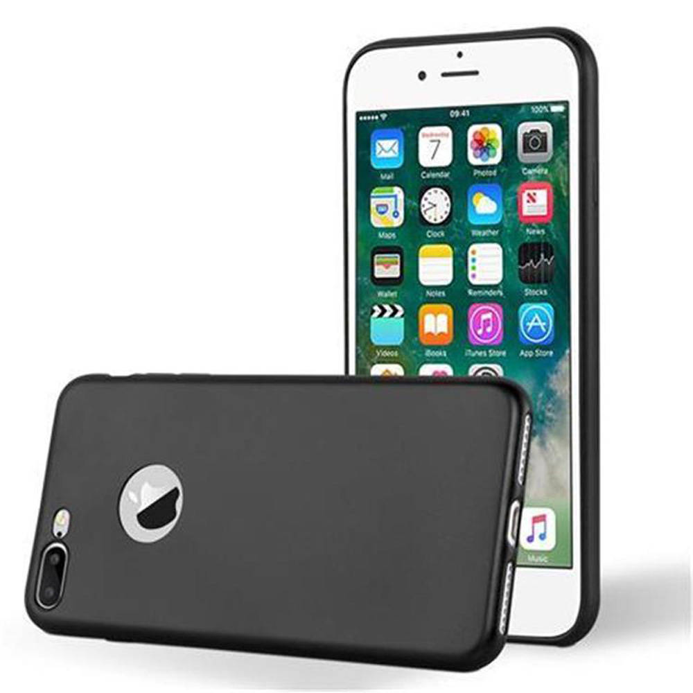 Coque De Protection Verco Pour IPhone 7 Plus Et IPhone 8 Plus - Silicone Souple Noir Mat - Protection Robuste Et Toucher Agréable