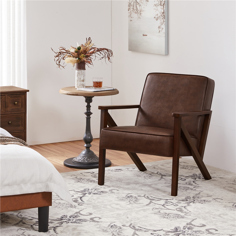Image of Costoffs Tv Recliner Chair, Relaxation Lounge Chair, Tv Armchair, Upholstered Recliner, Single Sofa With Solid Wood Legs
