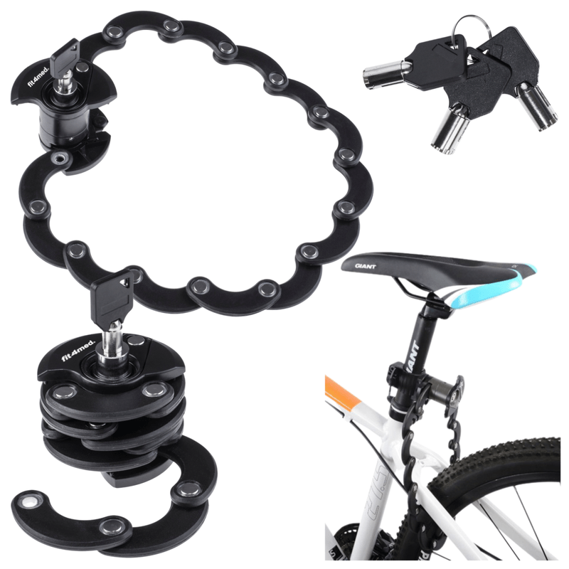 Folding Bicycle Lock, Lock, Strong 60cm Anti-theft Protection, 3 Keys, Solid And Lightweight 520g Frame Holder