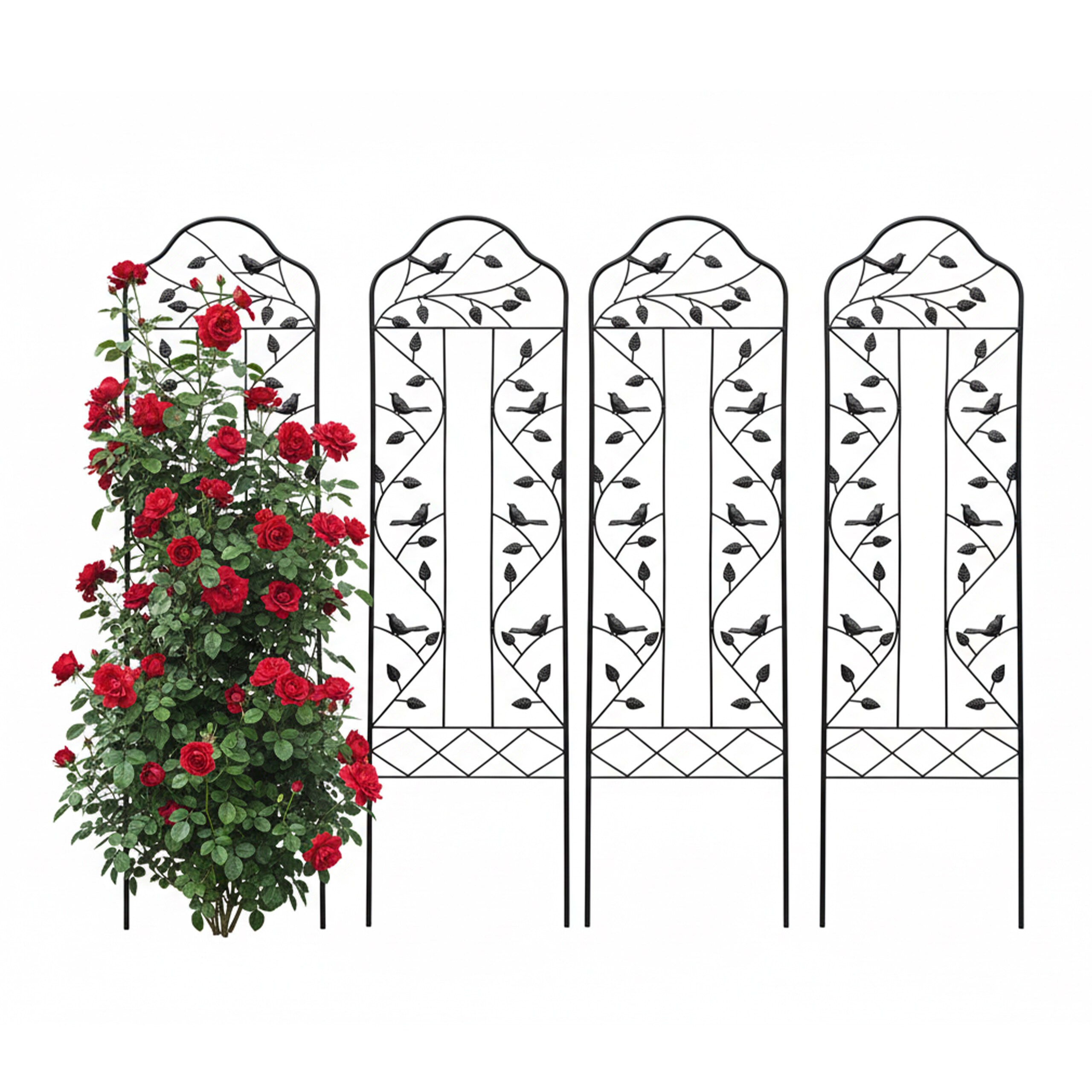 4 Black Slats - (w)32 X (h)115 Cm