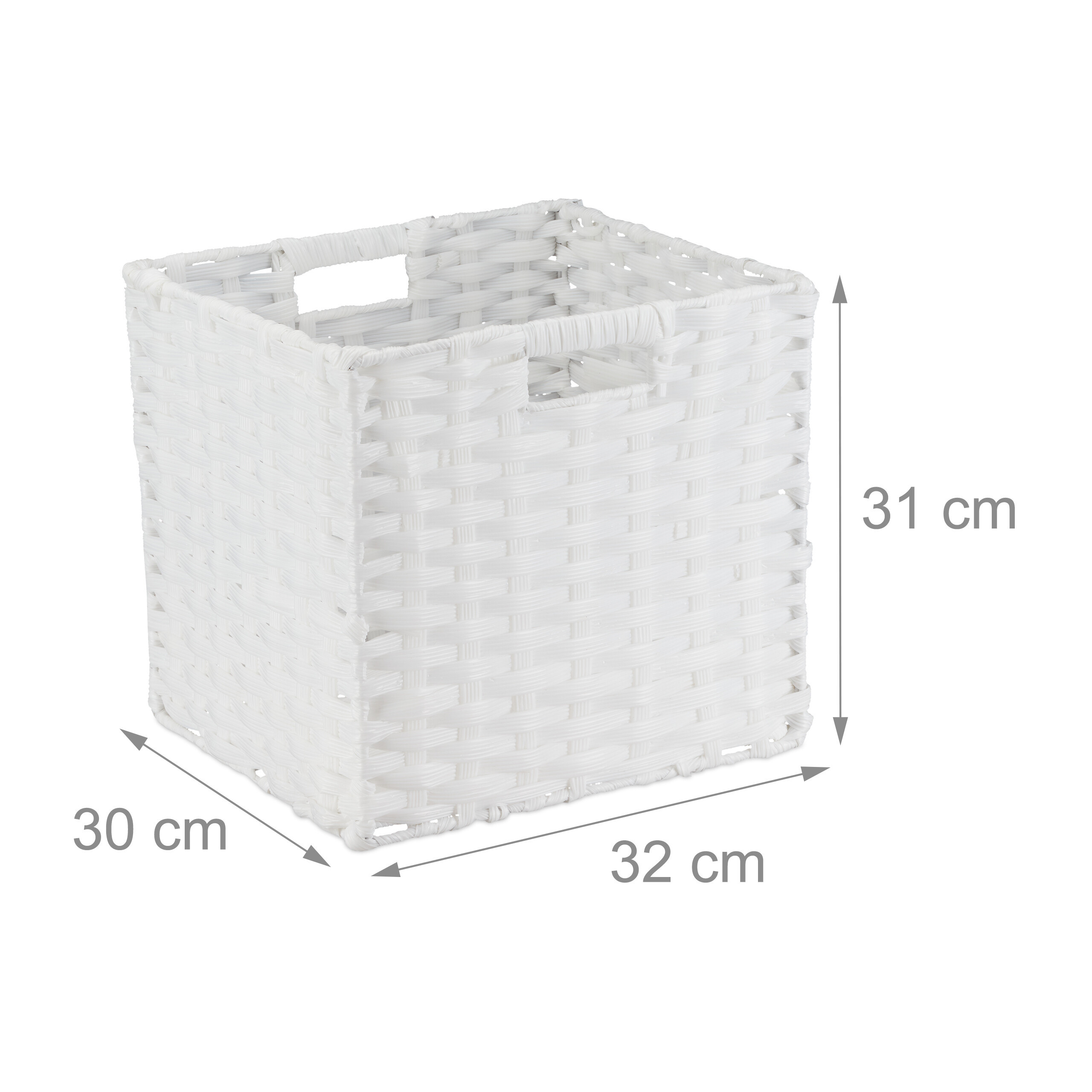 4 Storage Baskets in White, Compact and Stylish