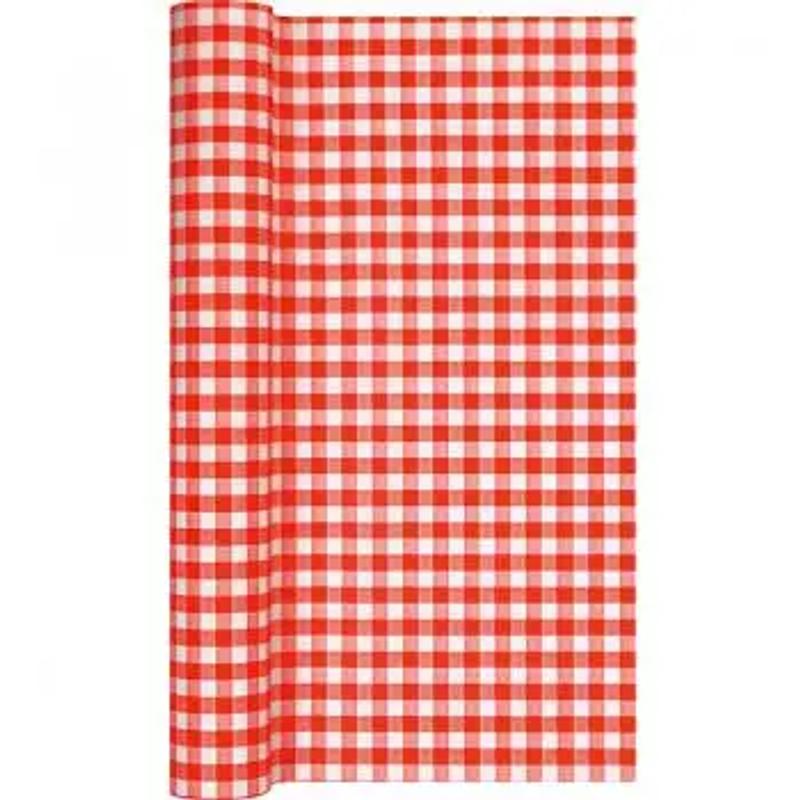 Image of 1 Red Checkered Table Runner, 490x40cm
