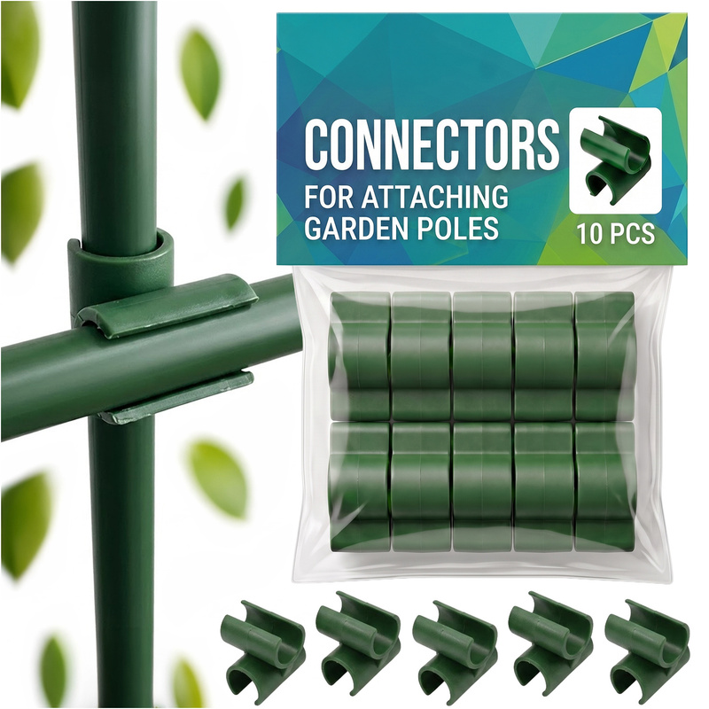 TEMU Connettori a croce per da giardino 11 mm, set da 10 pezzi, raccordi ad di 90 gradi per telai di supporto e strutture per piante, connettori per