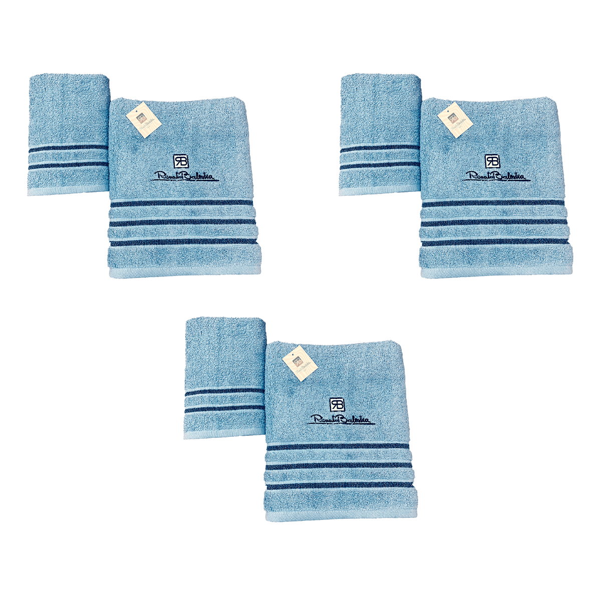 Mijolnir Sofya Set 6 Asciugamani Antracite 100% Cotone 30x50 cm Bagno
