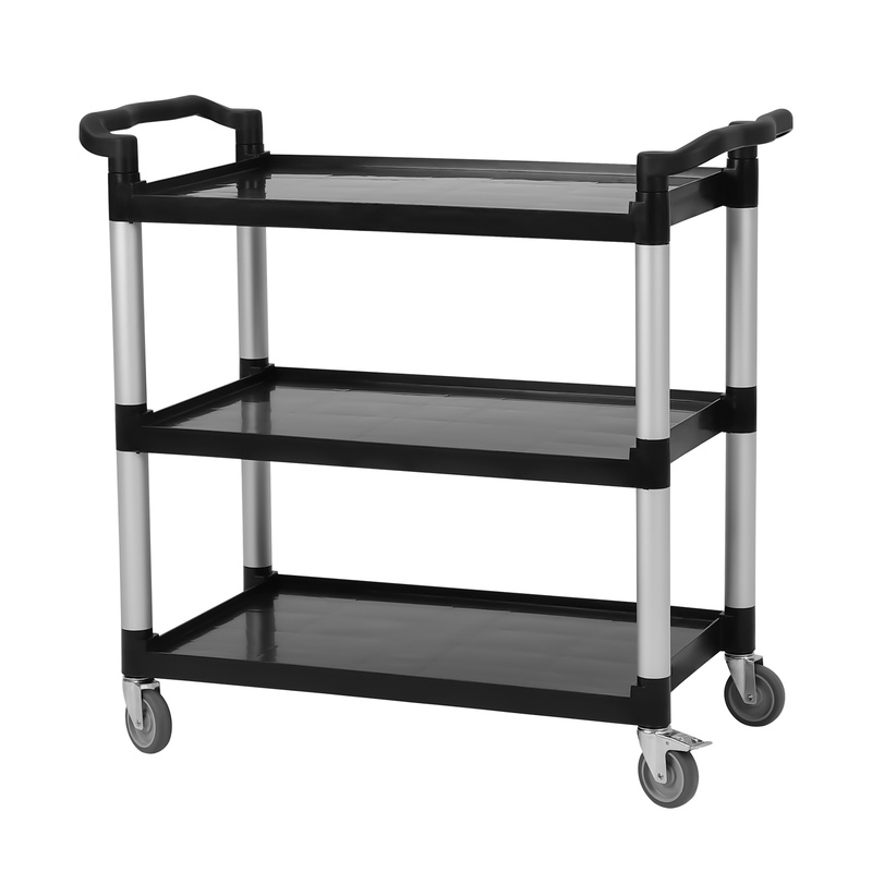 Garvee Heavy Duty 3-tier Utility Service Cart With Locking Wheels, 163kg Capacity Rolling Sh Cart For Kitchen, Restaurant, Warehouse & Office Use