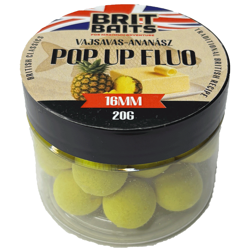 Image of Britbaits Pop Up Fluo Pineapple-vanilla 16 Mm