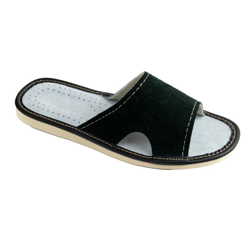 Image of Velvet Ladies' Slippers, Ladies' Slippers With Black Bows - Size 056