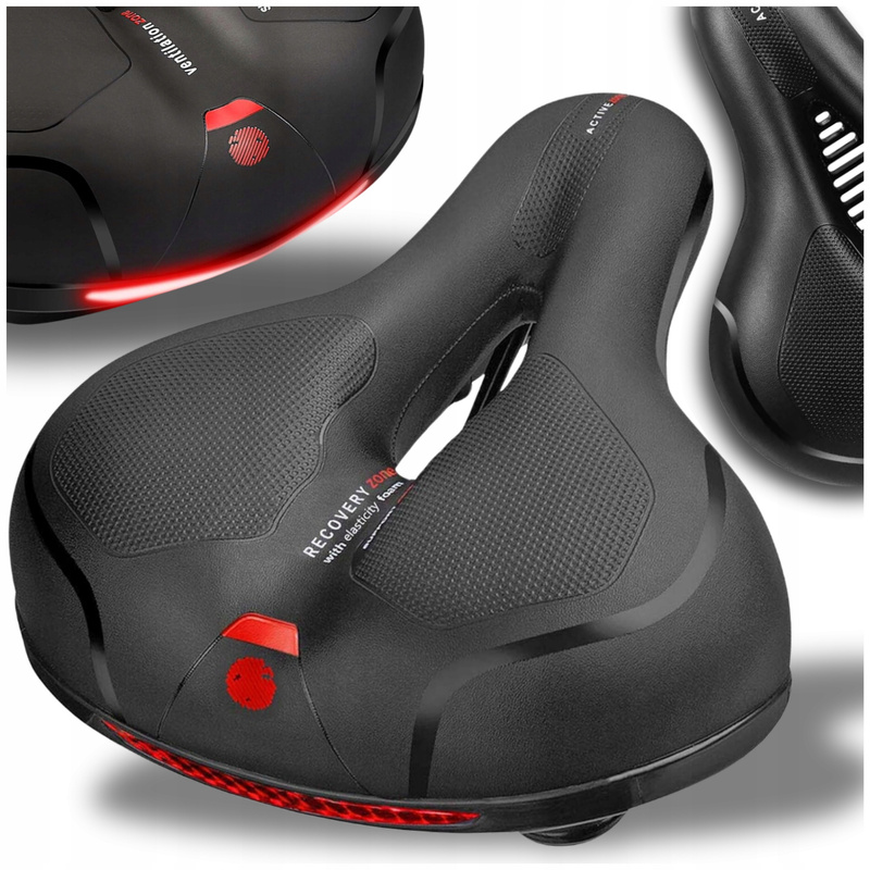 TEMU Asiento de bicicleta y con elasticidad de 5 cm. Asiento de bicicleta ancho con espuma de elasticidad de 5 cm. absorción de choques: 2 y de