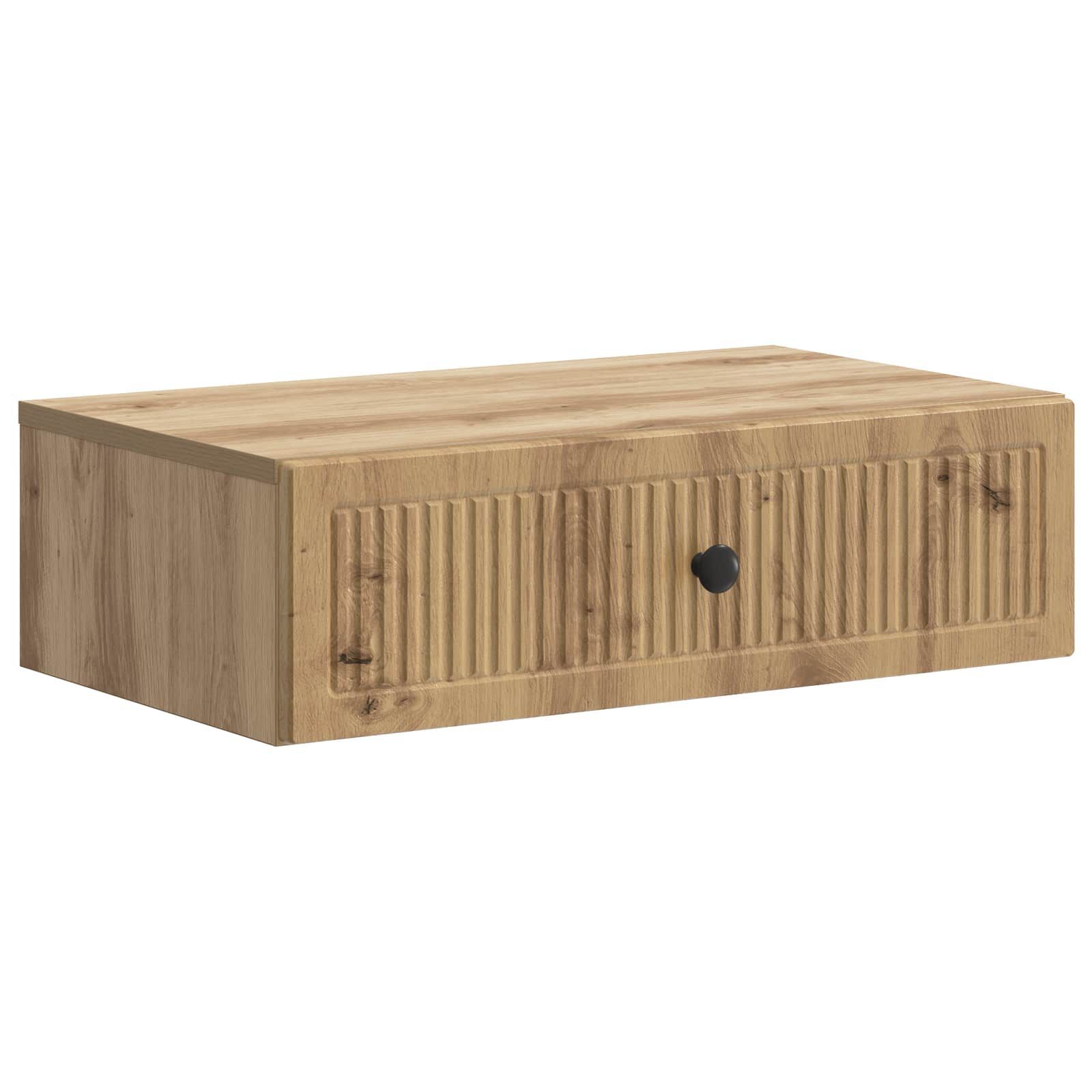 Wall-mounted Side Table In Artisan Oak, 59 X 34.5 X 17 Cm