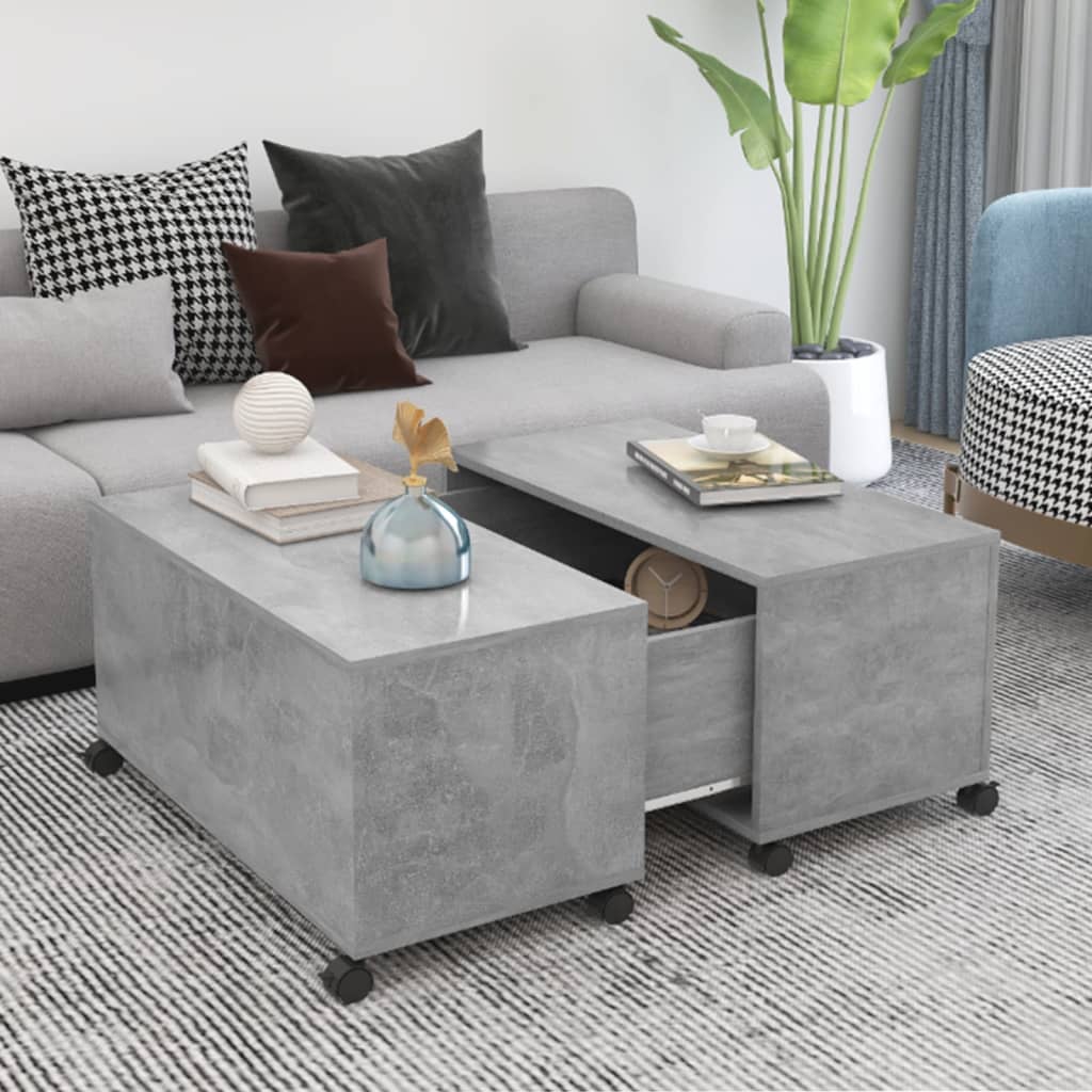 Vidaxl Concrete Grey Table Basse Tables Basses Table De Canapé