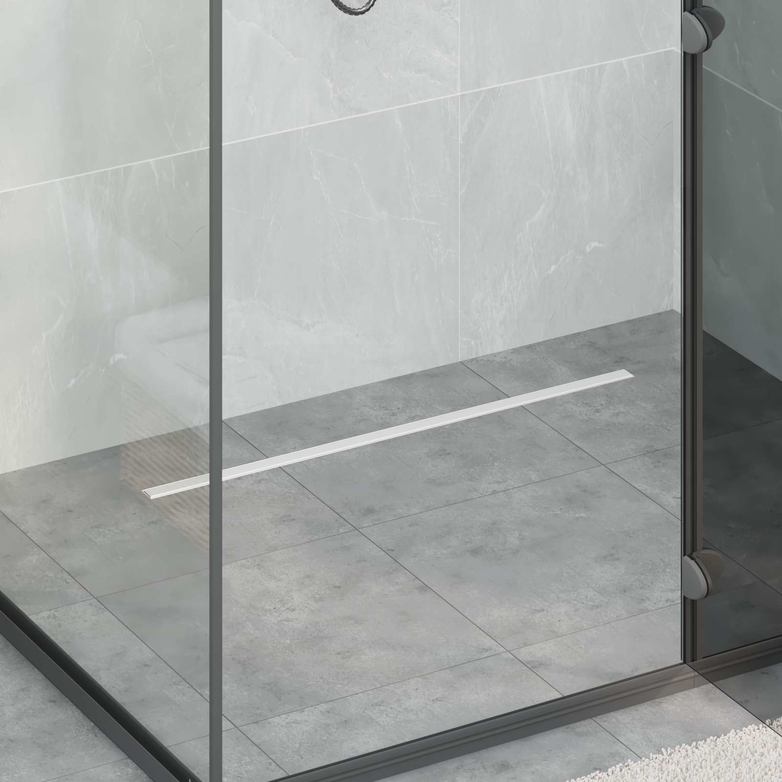 Image of Vidaxl Shower Drain Bathroom Drain Sanitary Fittings Drain Installation Bathroom Accessories Modern Shower Sanitary Installation Drainage Solution Shower Water Management Modern Bathroom