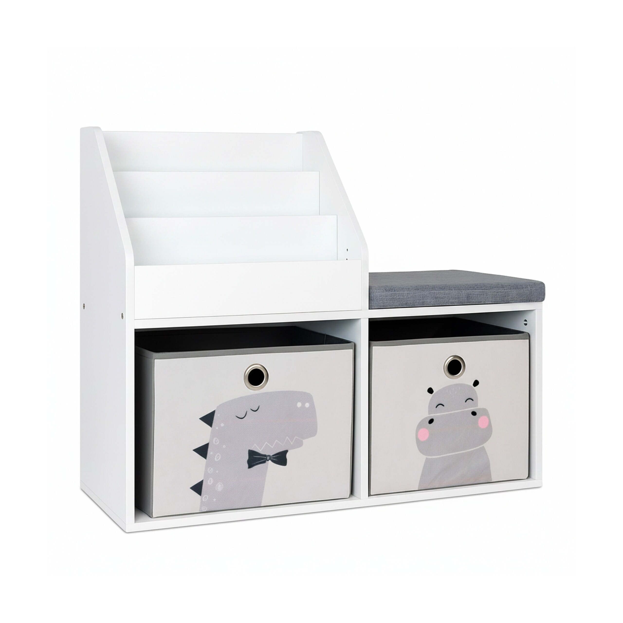 Children's Bench in Gray/White