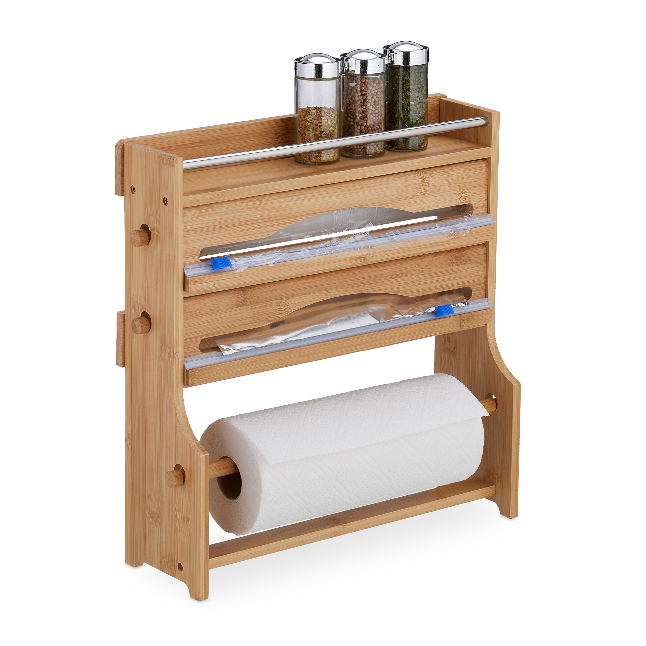 Wall Roller Holder In Natural - (w)40 X (h)40 X (d)11.5 Cm