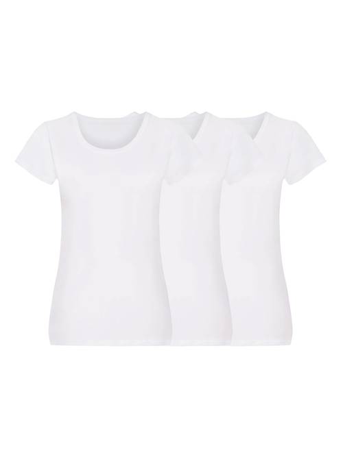 ladies pack of 3 sleeve plain t shirts