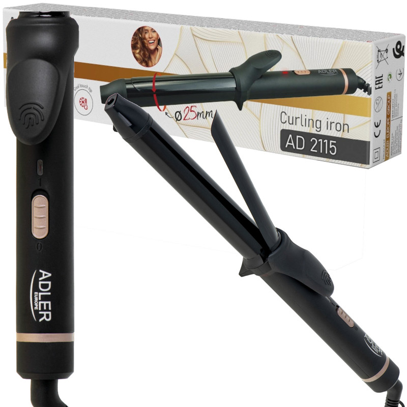 Image of Ceramic Coated Curlers - Ideal Without Hair, Diameter 25mm, Rotating Cord 188cm