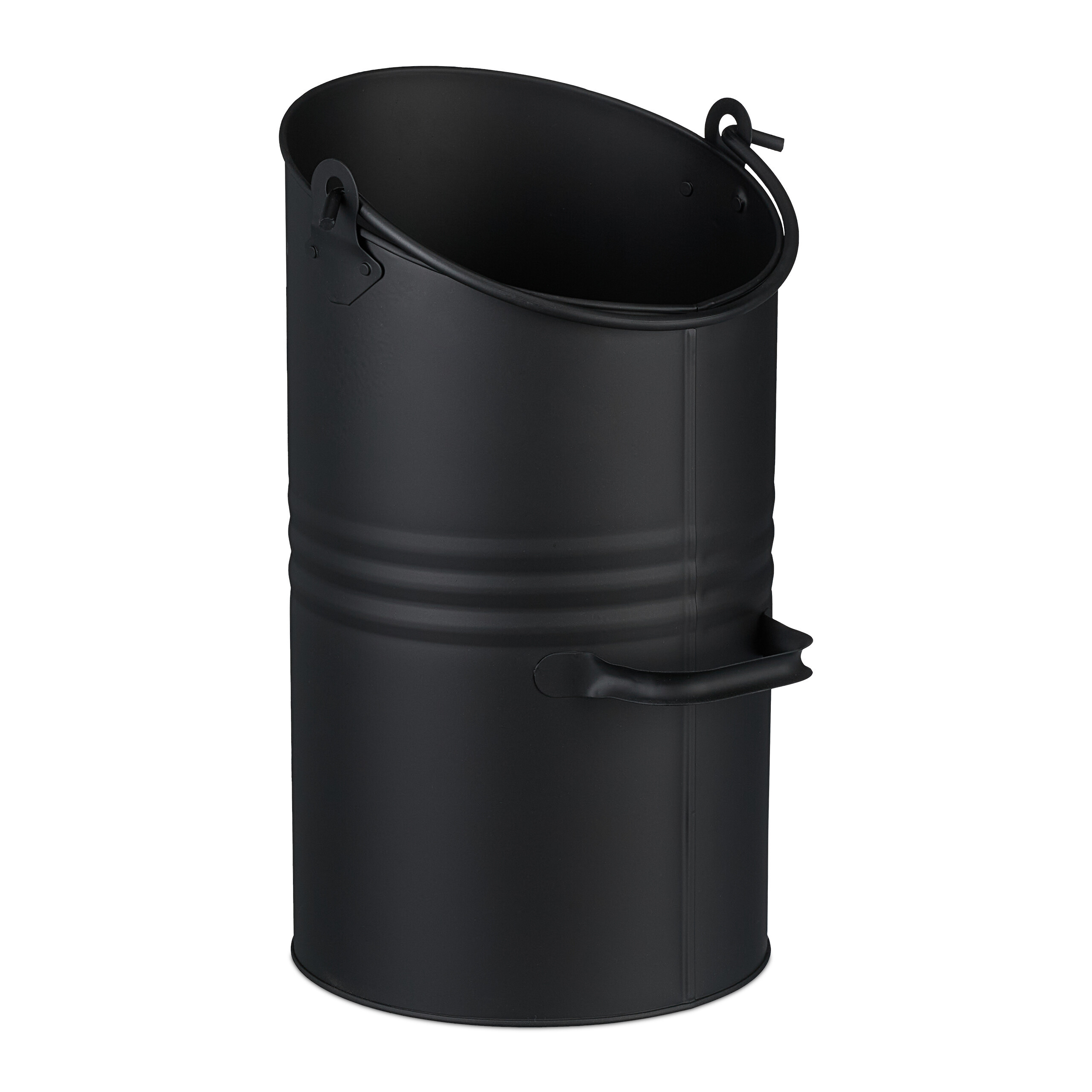 Coal Bin In Black - (h)40 X Ø 23 Cm