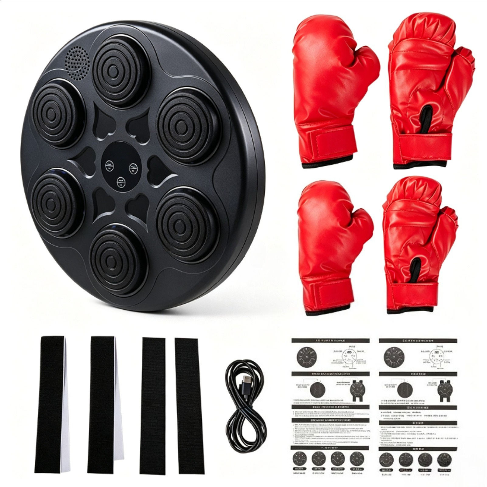 Multi-Target Spade Pattern Boxing Pad Set for Home & Gym
