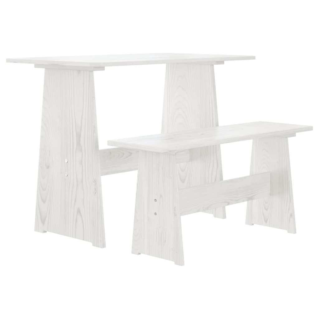 Vidaxl Dining Table With Bench, Solid Pine Wood Dining Set, Living Room Seating Group
