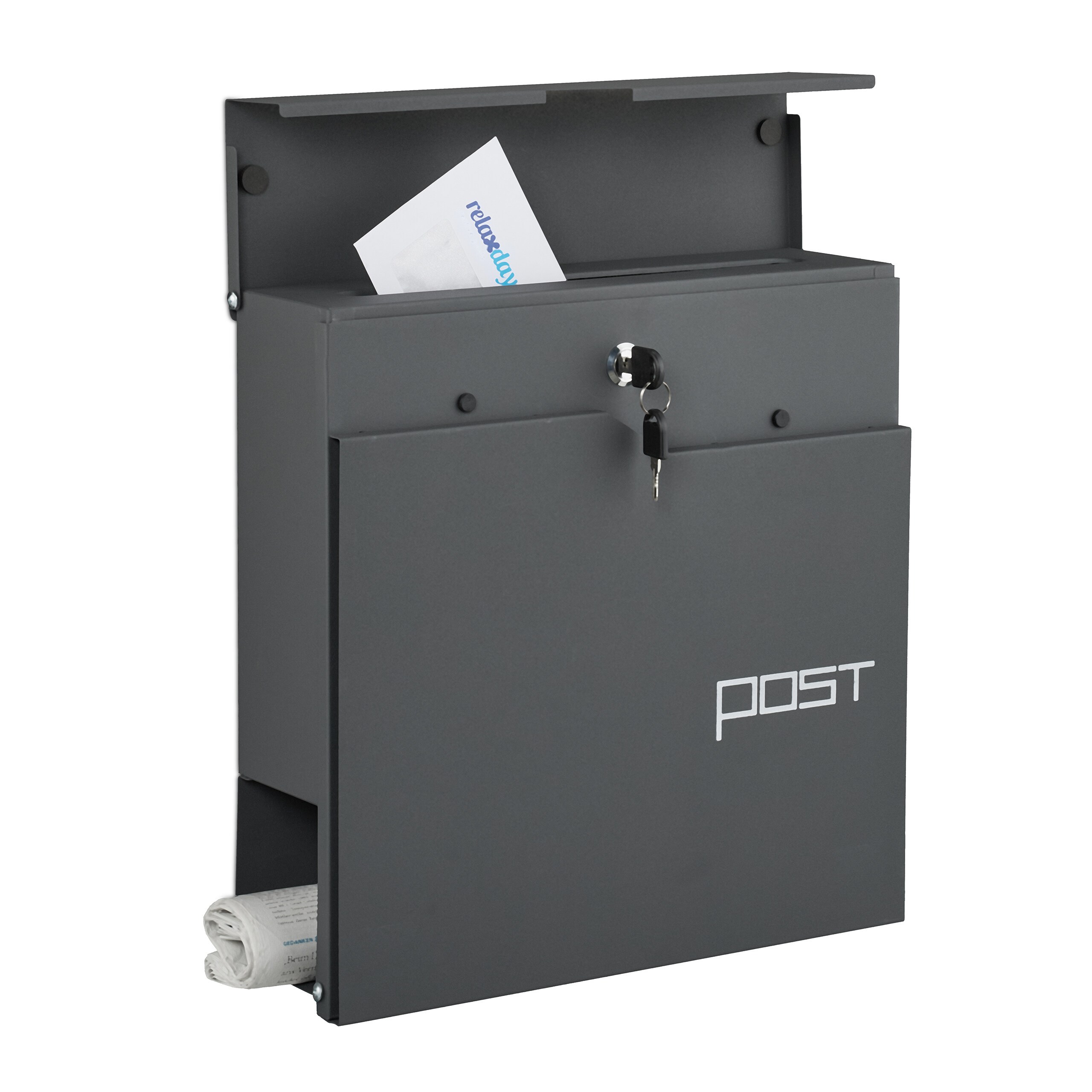 Mailbox With Newspaper Compartment In