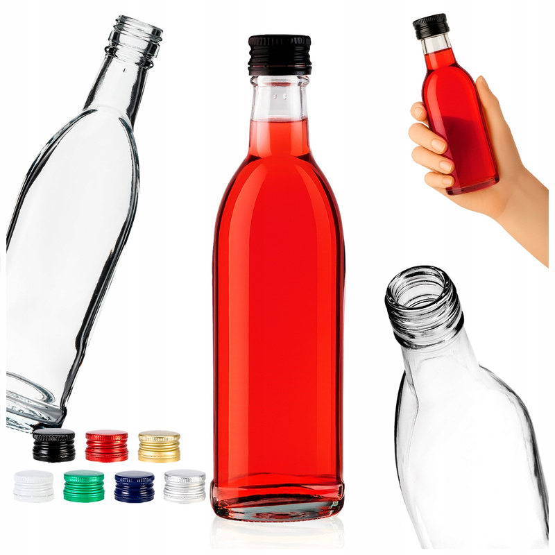 Glass Bottle For Juices, Wine, Liqueurs, , Vodka 250 Ml Iskra With Screw Cap