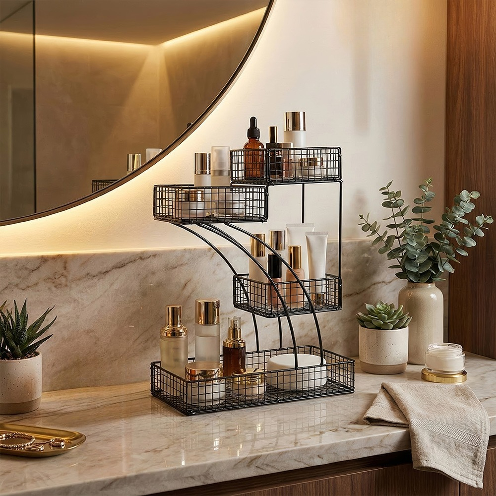 Staggered Makeup Organizer with 4 Levels
