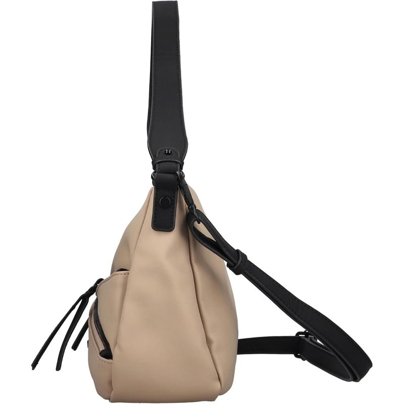 Chic Beige Shoulder Bag for Women, Durable Synthetic Material, Secure Zipper Closure, Versatile Everyday Handbag, Stylish Accessory