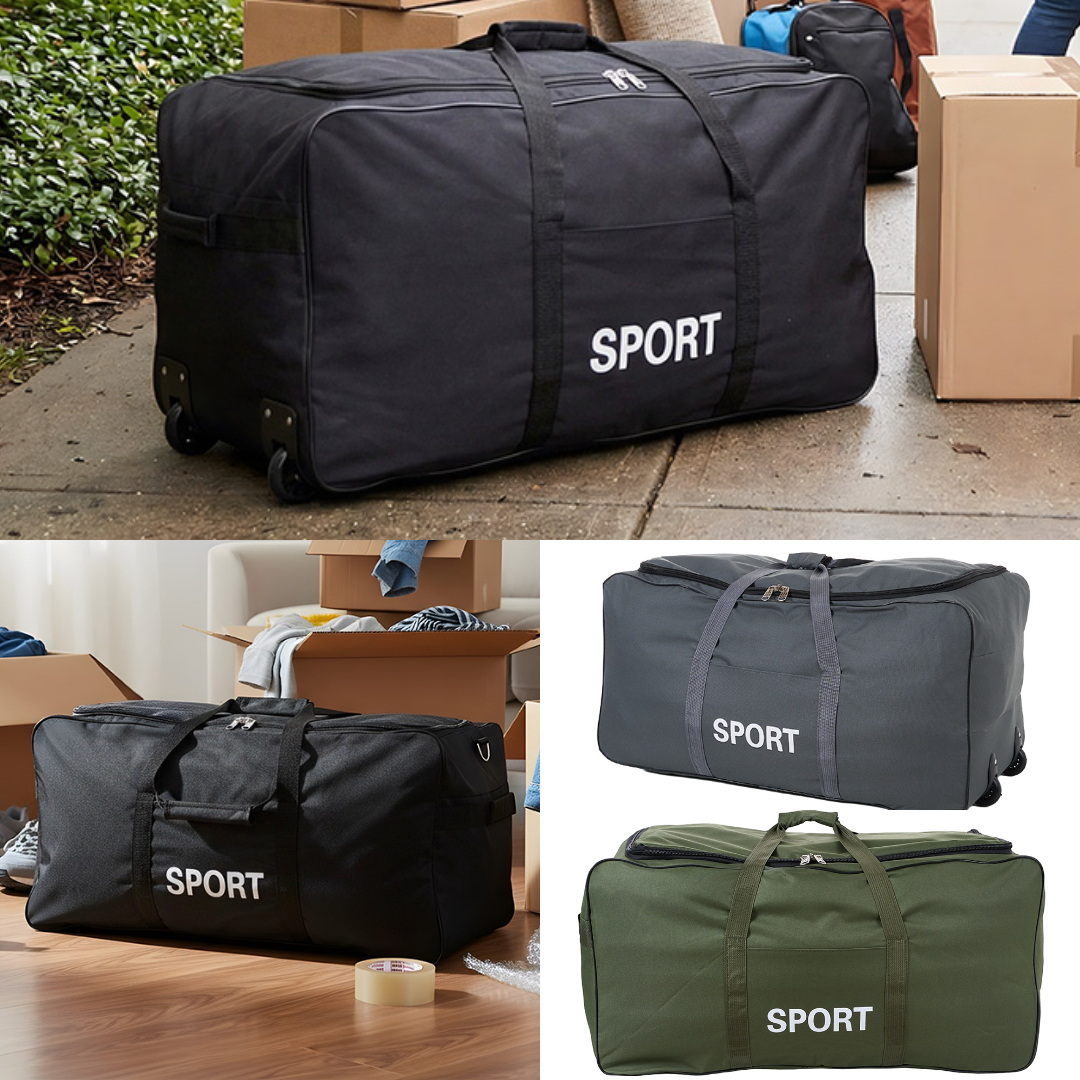 TEMU Wheeled Luggage Bag With Thick Fabric, Large Capacity Duffle Bag For Travel Trips And Moving, Storage Solution For Clothes Bedding Daily