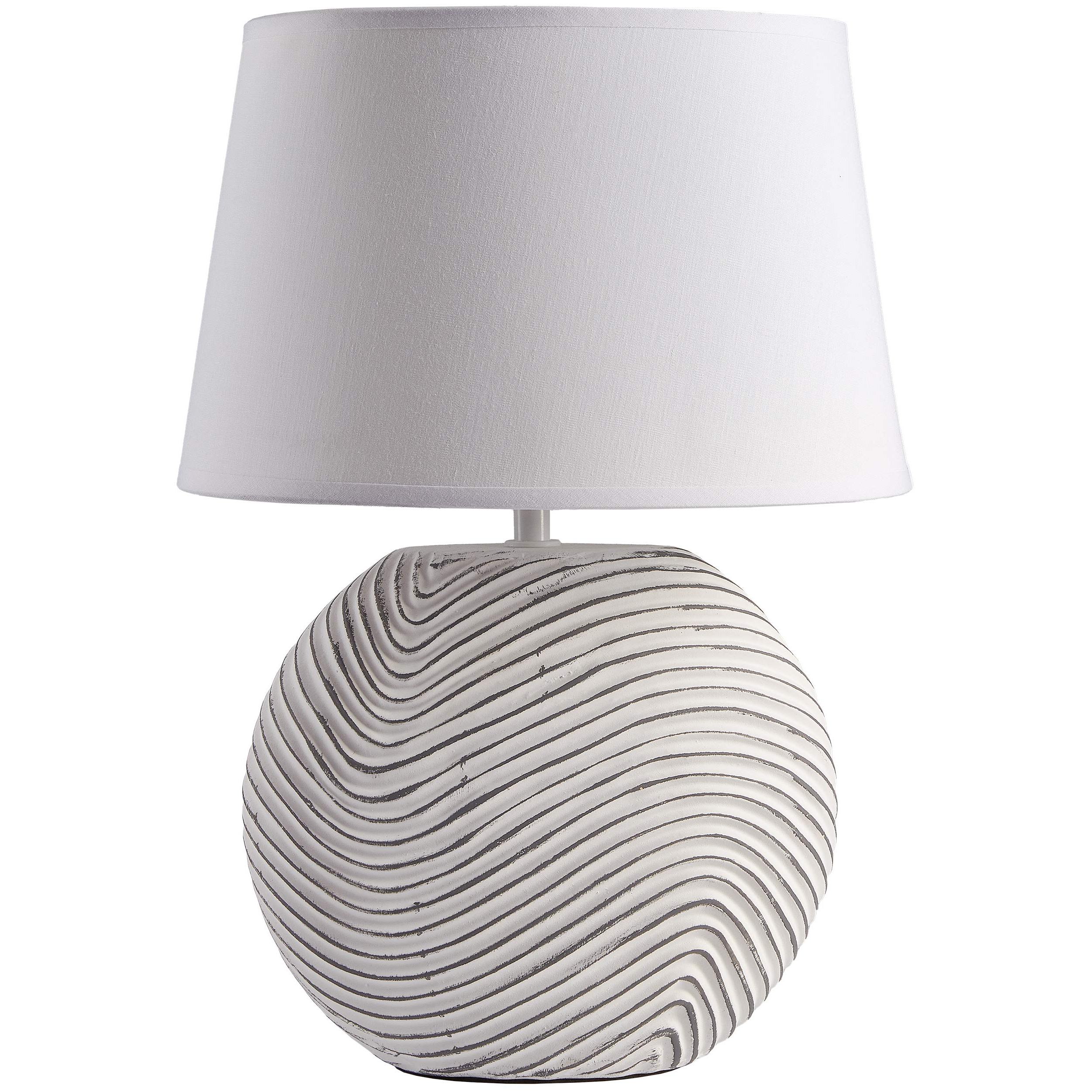 Image of Brubaker Table Or Nightstand Lamp Zen Garden White - Ceramic Base -tone, - 38 Cm Height, White Grey (bulb Not Included)