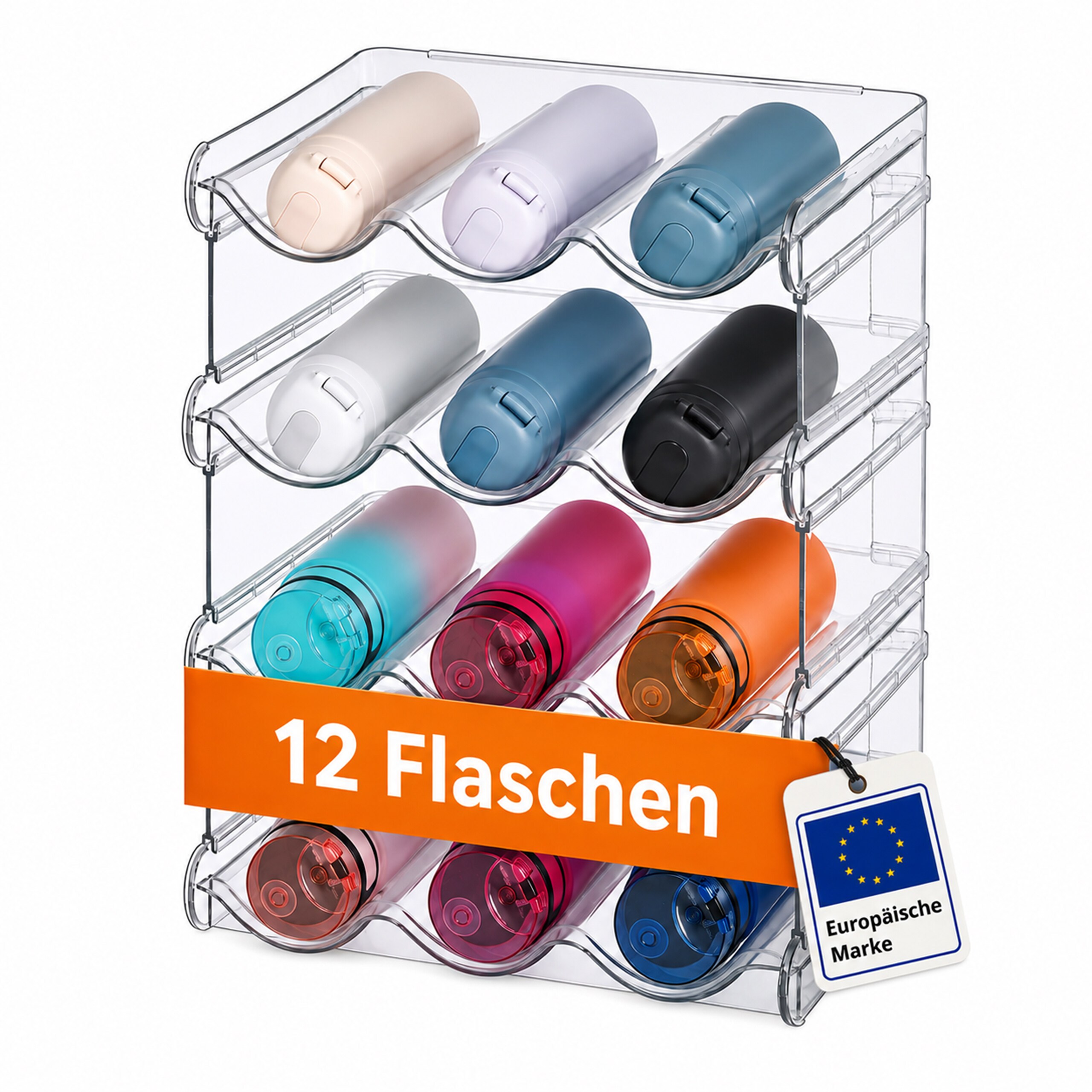 Image of Bottle Holder Set "12 Bottles" In Transparent - (w)28 X (h)37 X (d)20 Cm