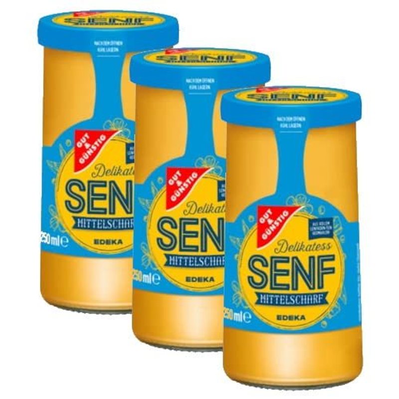 3x Gut&günstig Medium-hot Mustard 250ml (3x250ml)