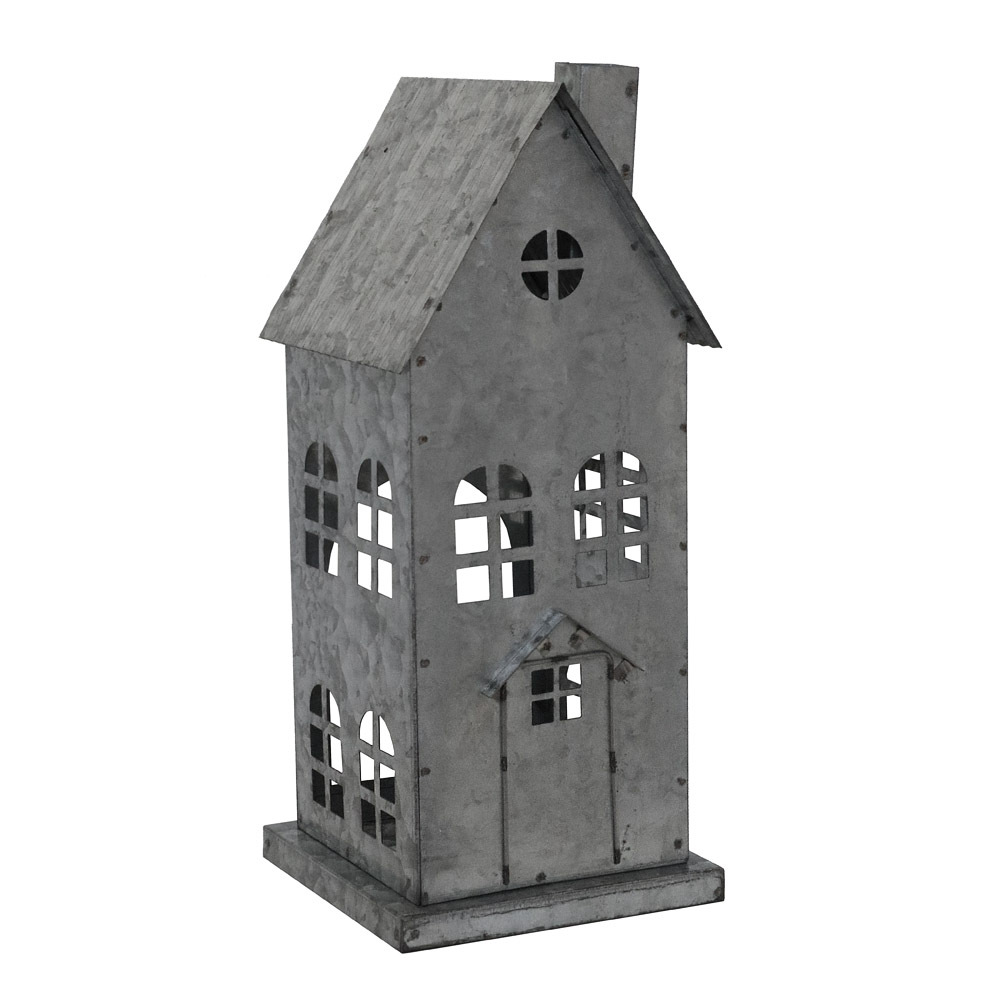 Image of Candle Holder Zinkhaus Grey Made Of Metal H30cm Decoration House - Middle