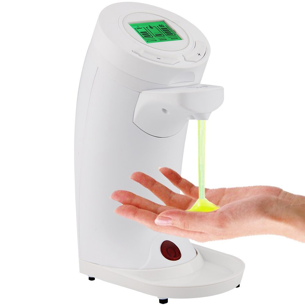 E-shop BAKAJI Automatischer Seifenspender mit Infrarotsensor in Weißem ABS für Badezimmer und Küche, 250ml Fassungsvermögen, 10.5 x 7.5 x 19 cm Größen